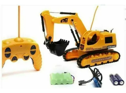 Imagen 4 de 4 de Retro Excavadora A Control Remoto Luz Y Sonido Recargable 2m