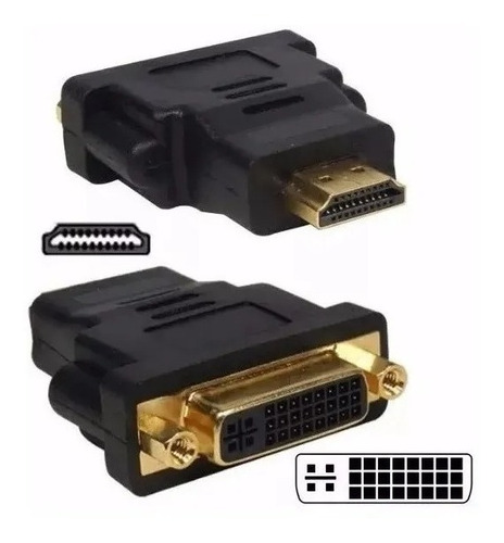 Adaptador Convertidor Dvi 24+5 Pines Hembra A Hdmi Macho 