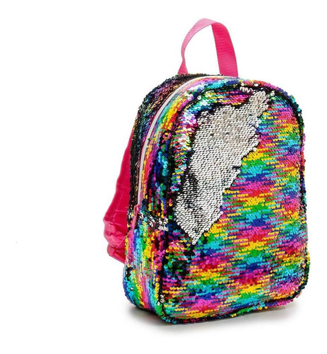 Imagen 2 de 10 de Mochila Escolar Love Nena 12 Lentejuela Reversible + Correa