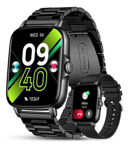 Reloj inteligente Smartwatch 1.85 Bluetooth Llamada Pulseira Black2 con bisel negro