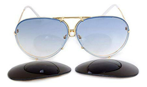 Porsche Design Gafas De Sol, Oro - Azul - Blanco, 66mm.