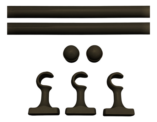 Varão Ferro 19mm P/ Cortina Kit Completo 2,70 M Cores