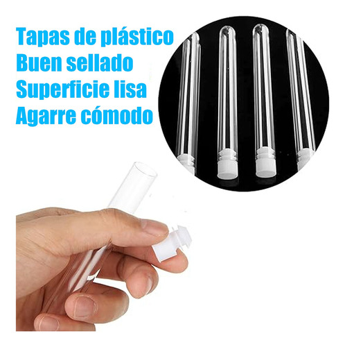 Tubos De Ensayo De Plástico 5ml 100 Piezas Con Accesorios