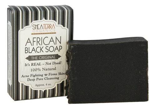 Shea Terra Orgánicos Shea Jabón Negro Africano 4 Oz.