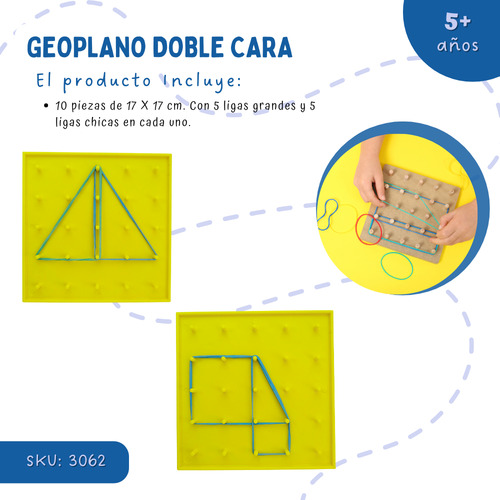 Geoplano Doble Cara Paquete 10 Piezas - Material Didáctico