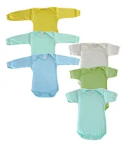 Comprar Pack 6 Pz Pañaleros Bebe Ropa 3 Manga Larga Y 3 Manga Corta
