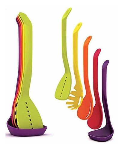 Imagen 2 de 10 de Set X5 Utensilios Fun De Colores - Maestro De Cocina