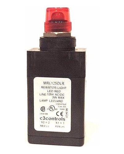 New C3 Controls Mrl125dlr Resistor Light Led Red Line 125v