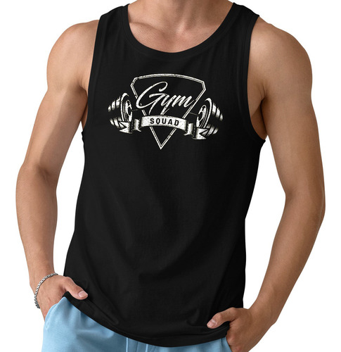 Tank Top Camiseta Sin Mangas Para Hombre Estampada Gym Squad