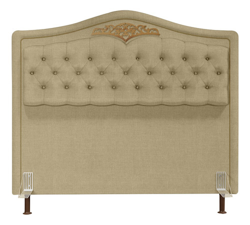 Cabeceira Cama Box Casal 140cm Com Tachas Imperial J02 Linho
