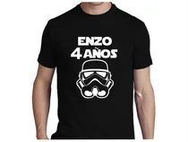 Comprar Remera Star Wars Niño Con Nombre Edad Darth Vader Chewbacca