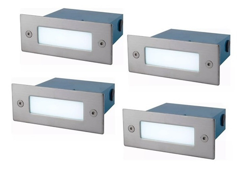 Aplique Empotrable De Pared O Piso Aluminio Led 2w Pack X 4