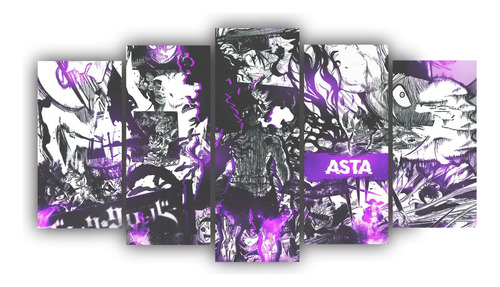 Cuadro Decorativo Black Clover Anime Set De 5 Cuadros - 10