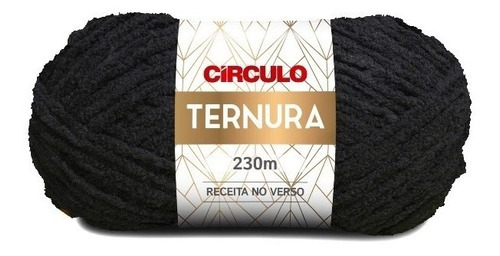 Lã Fio Ternura Círculo 100g 230m - 9000 Preto - Tricô Cor 9000 - PRETO