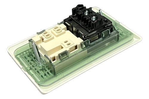 Llave Luz Armada Punto Y Toma Multinorma Quantum Era Richi Color Blanco
