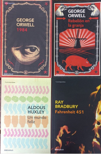 4 Libros Un Mundo Feliz 1984 Rebelion Fahrenheit Debolsillo