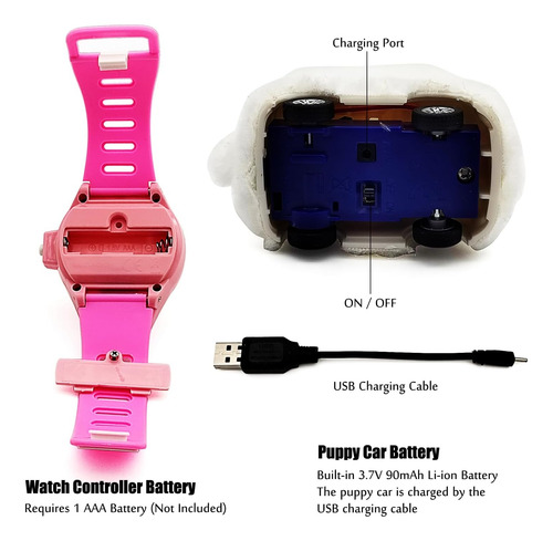 Tipmant Mini Rc Cachorro Perro Coche Reloj Radio Control Rem