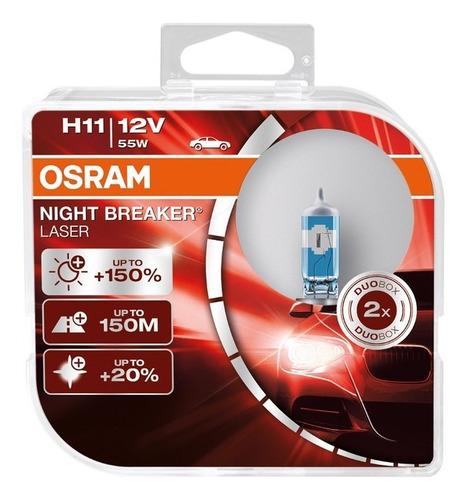 Bombillo Night Breaker H11 12v X55 Osram Kit Juego