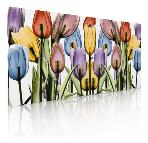 Cuadro Decorativo Moderno Canvas Para Sala Tulipanes Color