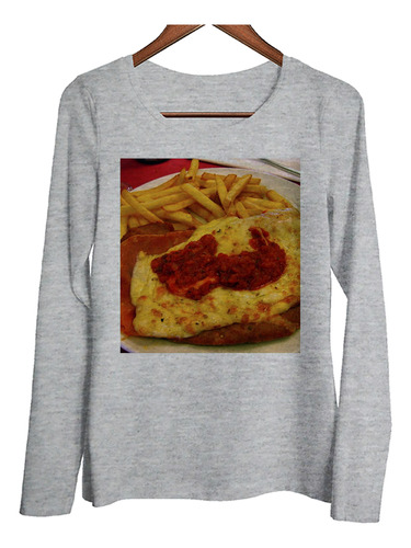 Remera Mujer Ml Milanesa Bodegon Al Plato Comida Local