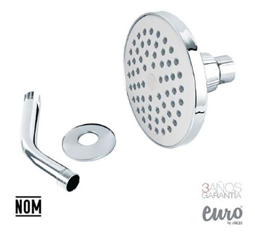 Regadera Ducha Redonda Tipo Platillo Antisarro 41/2 Aksi Color Plateado