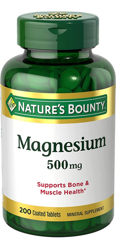 Magnesio Alta Potencia 500 Mg 200 Tabletas Nature's Bounty