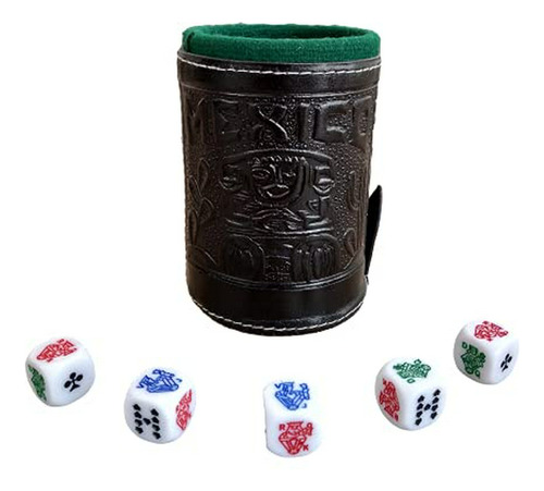 Juego De Dados - Cup Poker Dice Game Set With Cup Leather Li