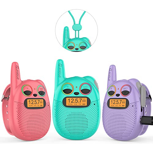 Walkie Talkies Niños Paquete De 3 Recargables Niños D...