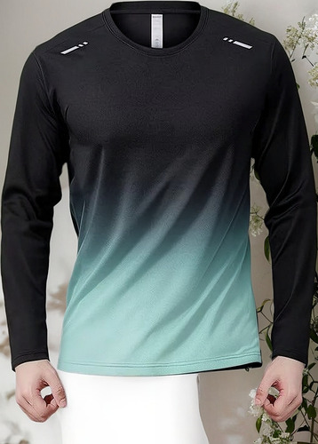 Camiseta Deportiva De Manga Larga De Secado Rápido Para Homb