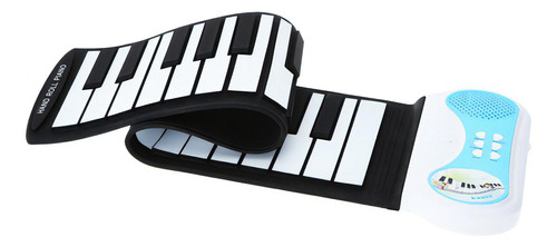 Teclado Piano Silicone Flexível Eletrônico Musical Digital Cor Preto/branco