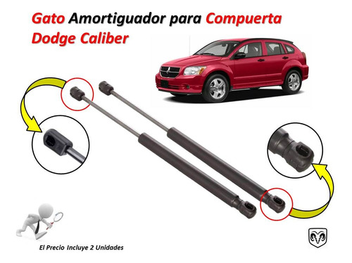 Gato Amortiguador Compuerta Dodge Caliber Par 2 Unidades