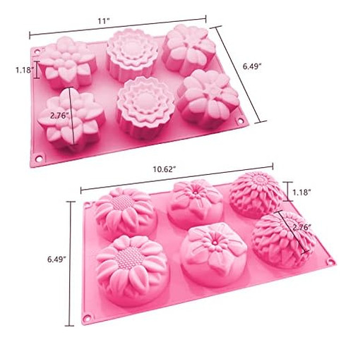 Obsgumu Paquete De 3 Moldes De Jabón De Silicona, Molde Para