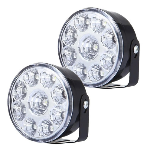 Imagen 1 de 10 de 2 Juego Faro Auxiliar Led 12v 9 Led 7cm Universal 4x4 Auto
