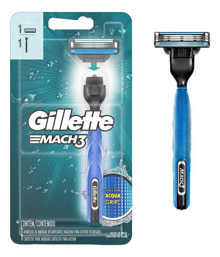 Aparelho De Barbear Masculino Gillette Mach3 Sensitive-acqua