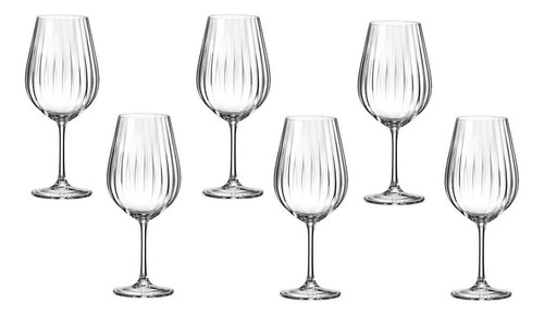 Taças Vinho Água Em Cristal - 400ml - Kit 6 Peças - Gourmet