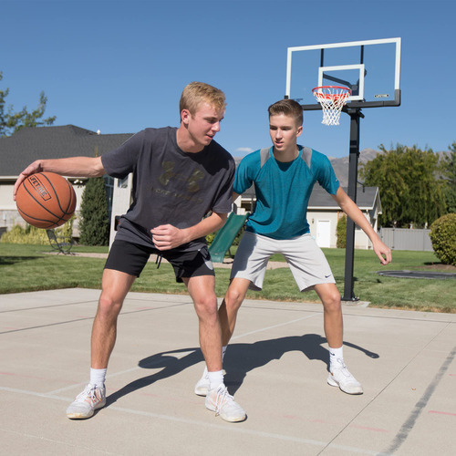 Tablero De Baloncesto De Vidrio Templado Ajustable En El Pis
