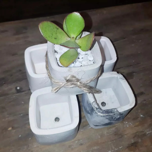 Maceta De Yeso Cuadrada Souvernir Velas Cera Soja Decoracion Blanco 50 Unidades