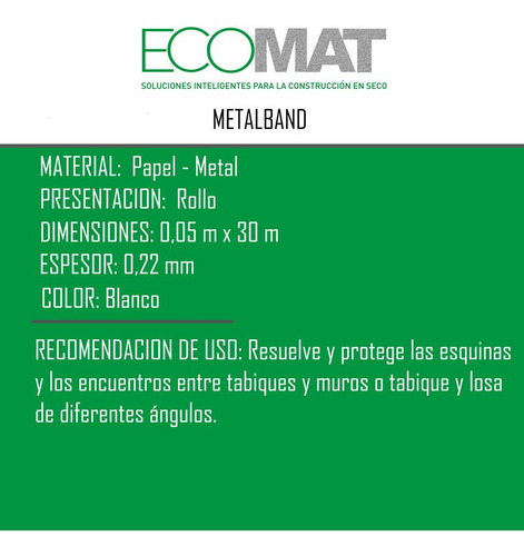 Cinta Microperforada Durlock Simil Flex Corner 30mts Ecomat