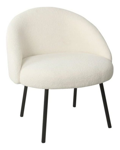 Homepop Silla Moderna Sherpa Accent Color Crema