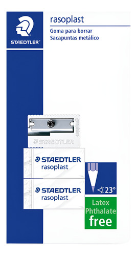 Goma De Borrar Staedtler Rasoplast Blíster C/2 + Sacapuntas