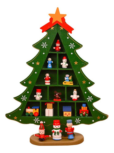 Wood Div Christmas Tree Desktop Decor Ornaments Chris T11