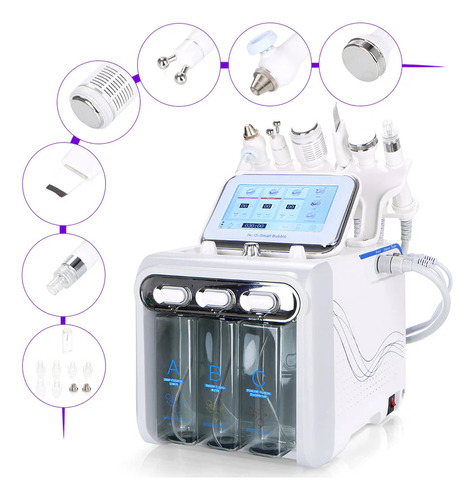Máquina Hidrofacial 6 En 1 Limpieza Profunda, Microdermoabrasión, Radiofrecuencia, Ultrasonido, Pulverizador, Terapia Fría Profesional Para Spa Y Estética