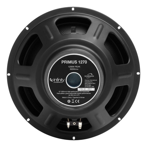 Subwoofer De 12 Pulgadas, Negro Infprimus1270am Infinity