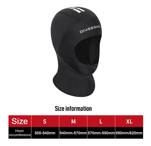 Imagen 3 de 6 de Gorro De Buceo Con Hombro Cálido De 3 Mm Gorro De Natación