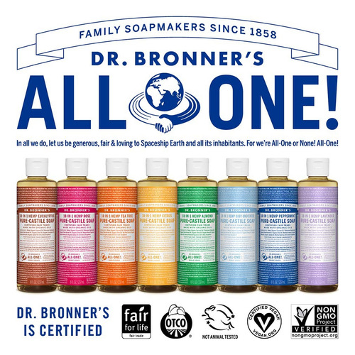 Dr. Bronner's - Jabón Líquido Puro De Castilla Menta, 8oz