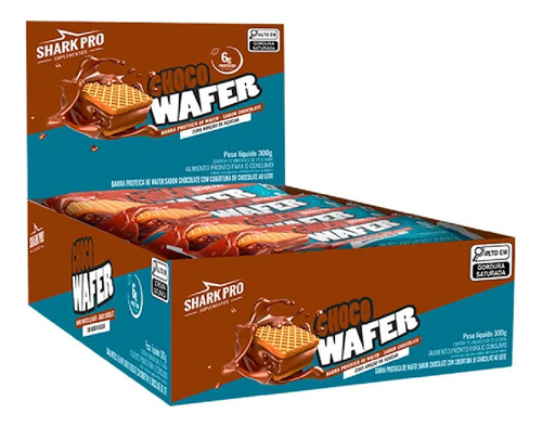 Wafer Proteico Display 12 Unidades 25g Chocolate Shark Pro