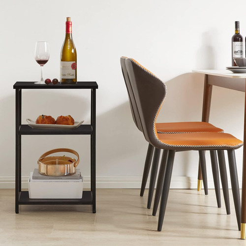 Side Table, 3-tier End Table, Industrial Nightstand Small Ta