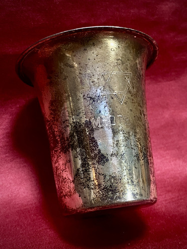Antiguo Vaso De Metal Plateado Estrella David Sahir (Usado)