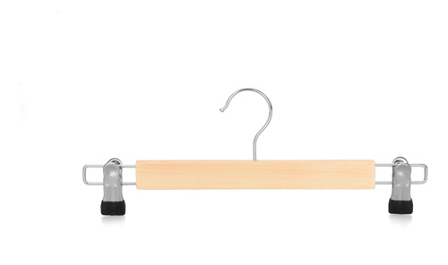 20 Ganchos Para Ropa De Madera Con Clip Antideslizantes Natural