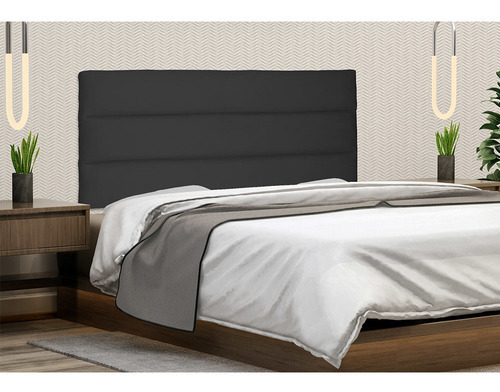 Painel Cabeceira Greta Cama Box Solteiro 90cm Suede Cor Preto